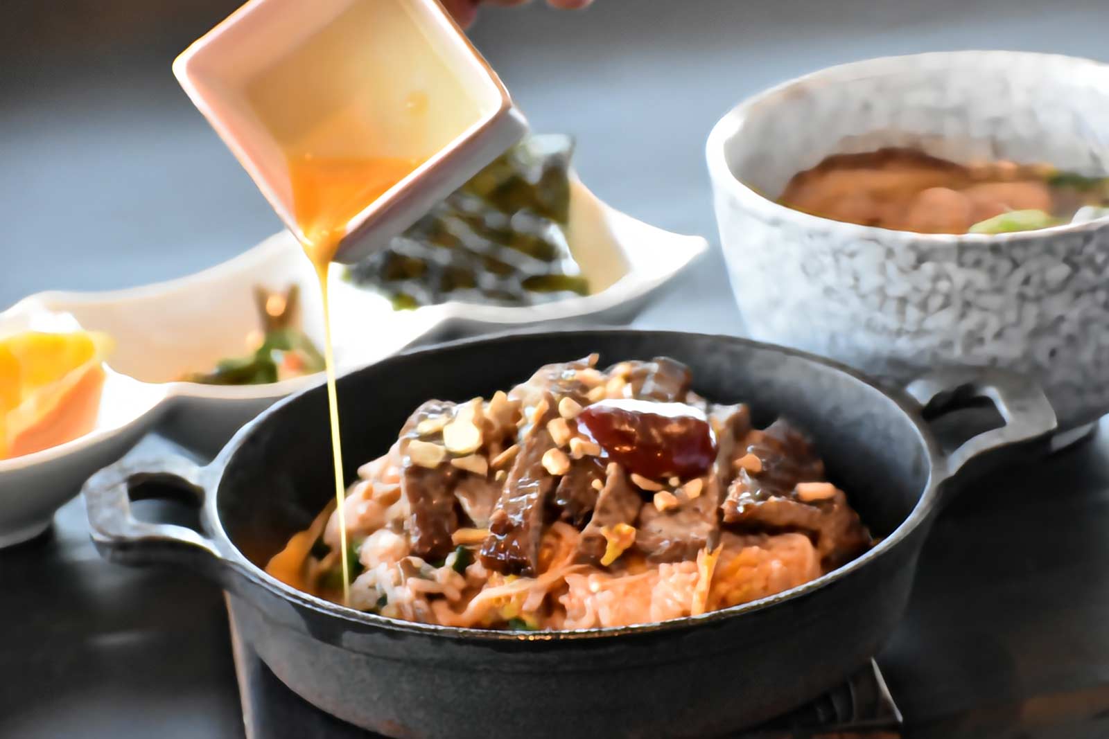 鉄板カルビビビンバと半ラーメンセット